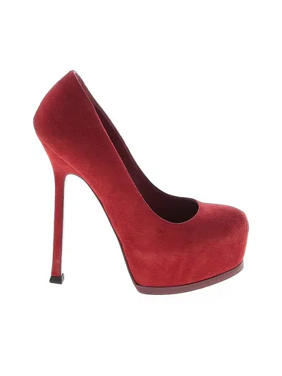 Pre-owned Yves Saint Laurent Rive Gauche Heels In Red