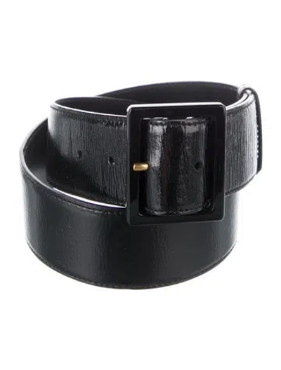 Pre-owned Yves Saint Laurent Rive Gauche Leather Belt In Black