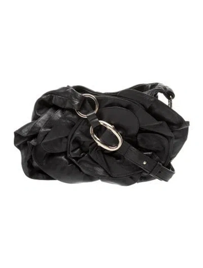 Pre-owned Yves Saint Laurent Rive Gauche Leather Clutch In Black