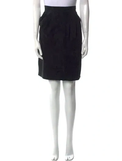 Pre-owned Yves Saint Laurent Rive Gauche Leather Knee-length Skirt In Black