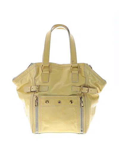 Pre-owned Yves Saint Laurent Rive Gauche Leather Shoulder Bag In Yellow