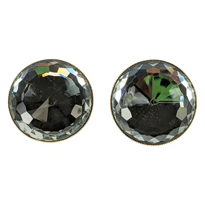 Pre-owned Yves Saint Laurent Rive Gauche Massive Crystal Yves Saint Laurent Ear Clips In Multi