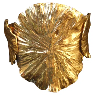 Pre-owned Yves Saint Laurent Rive Gauche Paris Gilt Metal Foliage Cuff C 1980s In Multiple