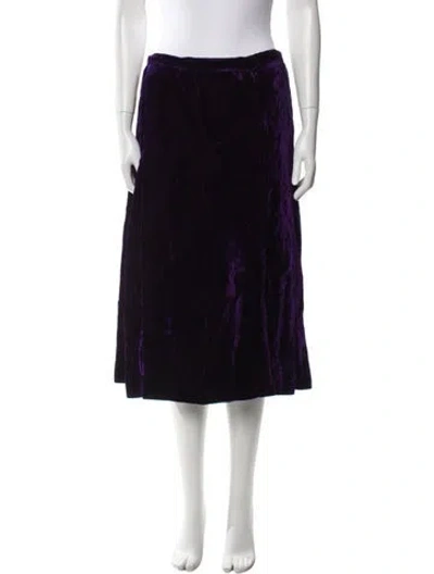 Pre-owned Yves Saint Laurent Rive Gauche Pleated Accents Knee-length Skirt In Black
