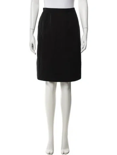Pre-owned Yves Saint Laurent Rive Gauche Pleated Accents Knee-length Skirt In Black