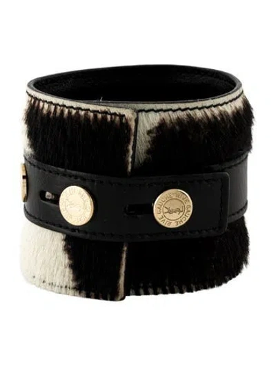 Pre-owned Yves Saint Laurent Rive Gauche Pony Hair Wrap Bracelet In Multicolor