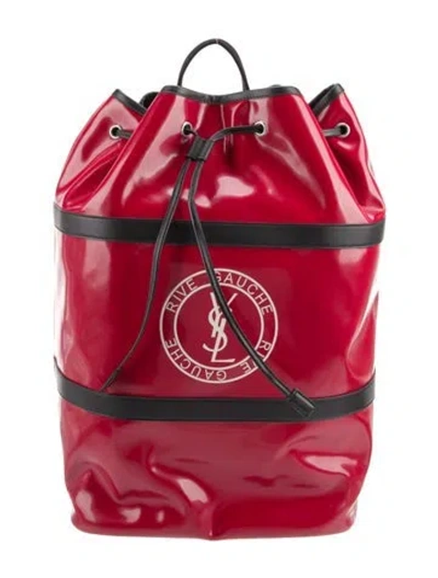 Pre-owned Yves Saint Laurent Rive Gauche Pvc Backpack In Red
