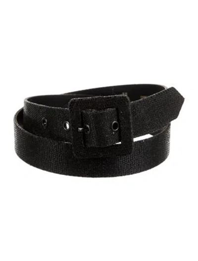 Pre-owned Yves Saint Laurent Rive Gauche Sequins Waist Belt In Black