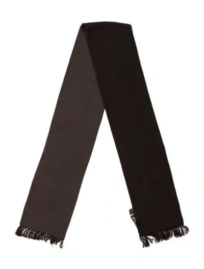 Pre-owned Yves Saint Laurent Rive Gauche Silk Scarf In Brown
