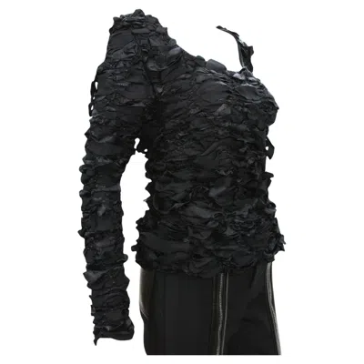 Pre-owned Yves Saint Laurent Rive Gauche Tom Ford For Yves Saint Laurent F/w 2001 Black Stretch Sweater Runway Top It. S