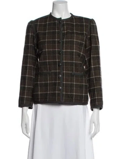 Pre-owned Yves Saint Laurent Rive Gauche Vintage 1970's Jacket In Green