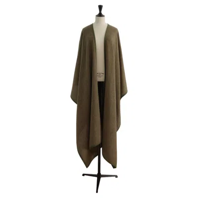 Pre-owned Yves Saint Laurent Rive Gauche Vintage 1976 Deep Olive Green Wool Cape