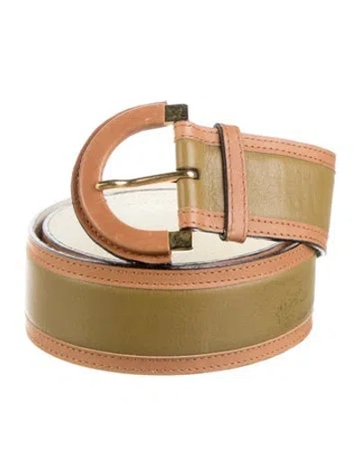 Pre-owned Yves Saint Laurent Rive Gauche Vintage 1980's Belt In Brown/green
