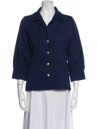 Pre-owned Yves Saint Laurent Rive Gauche Vintage 1980's Blazer In Blue
