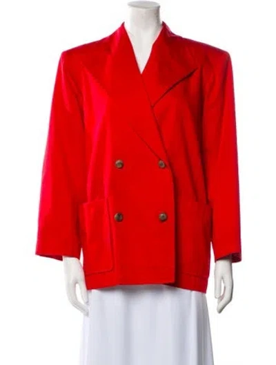 Pre-owned Yves Saint Laurent Rive Gauche Vintage 1980's Blazer In Red