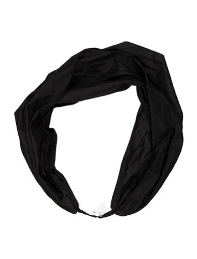 Pre-owned Yves Saint Laurent Rive Gauche Vintage 1980's Scarf In Black