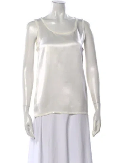 Pre-owned Yves Saint Laurent Rive Gauche Vintage 1980's Top In Neutral
