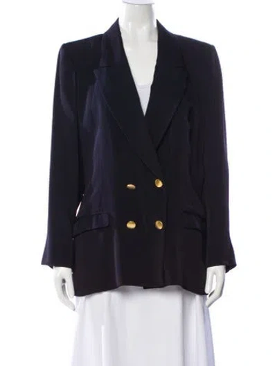 Pre-owned Yves Saint Laurent Rive Gauche Vintage 1990's Blazer In Blue