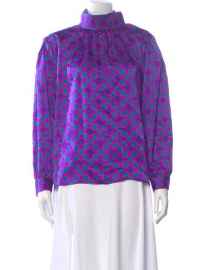 Pre-owned Yves Saint Laurent Rive Gauche Vintage 1990's Blouse In Multi