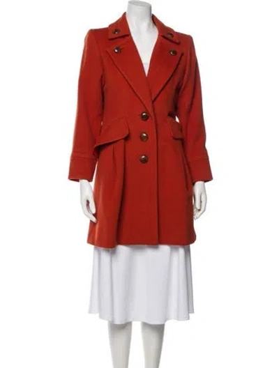Pre-owned Yves Saint Laurent Rive Gauche Vintage 1990's Coat In Orange