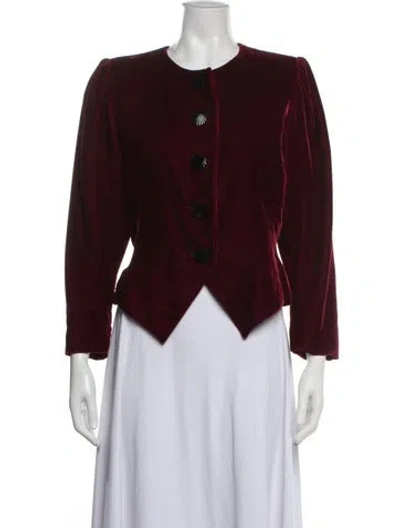 Pre-owned Yves Saint Laurent Rive Gauche Vintage 1995 Jacket In Burgundy