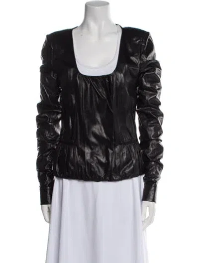 Pre-owned Yves Saint Laurent Rive Gauche Vintage 2000's Biker Jacket In Black