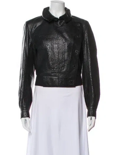 Pre-owned Yves Saint Laurent Rive Gauche Vintage 2000's Biker Jacket In Black