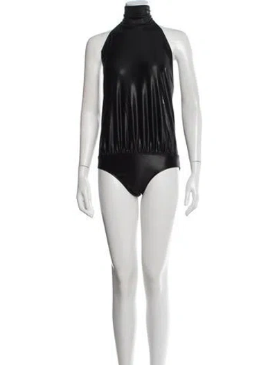 Pre-owned Yves Saint Laurent Rive Gauche Vintage 2000 Bodysuit In Black