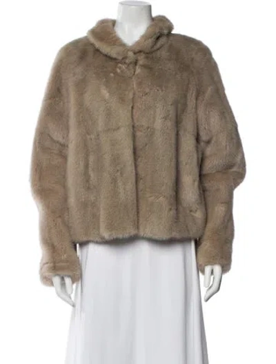 Pre-owned Yves Saint Laurent Rive Gauche Vintage 2000's Fur Jacket In Neutral