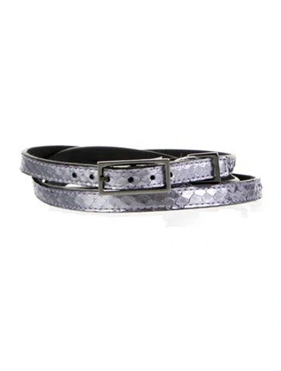 Pre-owned Yves Saint Laurent Rive Gauche Vintage 2000's Waist Belt In Metallic/purple