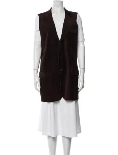 Pre-owned Yves Saint Laurent Rive Gauche Vintage 2002 Vest In Brown
