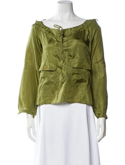 Pre-owned Yves Saint Laurent Rive Gauche Vintage 2004 Button-up Top In Green