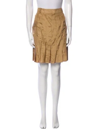 Pre-owned Yves Saint Laurent Rive Gauche Vintage Knee-length Skirt In Gold