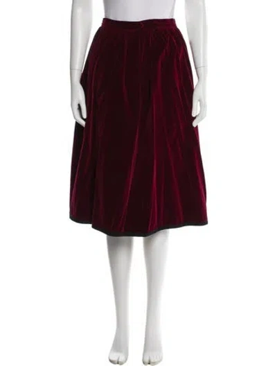 Pre-owned Yves Saint Laurent Rive Gauche Vintage Knee-length Skirt In Red