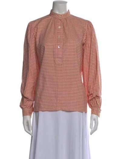 Pre-owned Yves Saint Laurent Rive Gauche Vintage Late 1970's - Early 1980's Blouse In Pink