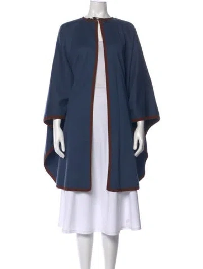 Pre-owned Yves Saint Laurent Rive Gauche Vintage Late 1970's - Early 1980's Cape In Blue