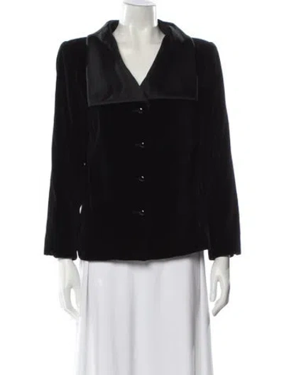 Pre-owned Yves Saint Laurent Rive Gauche Vintage Late 1970's - Early 1980's Faux Fur Jacket In Black