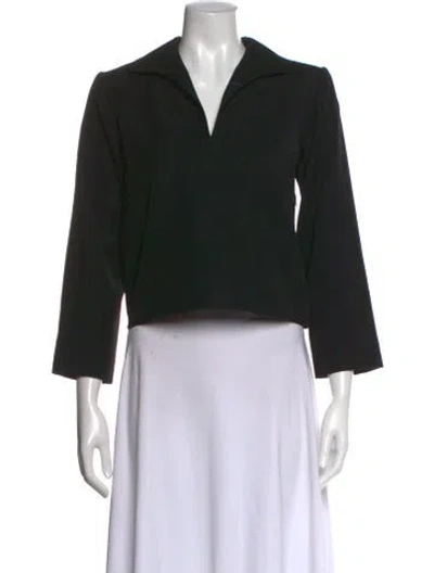 Pre-owned Yves Saint Laurent Rive Gauche Vintage Late 1970's - Early 1980's Top In Black