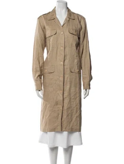 Pre-owned Yves Saint Laurent Rive Gauche Vintage Late 1980's - Early 1990's Coat In Neutral