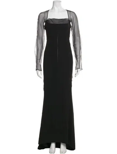 Pre-owned Yves Saint Laurent Rive Gauche Vintage Long Dress In Black