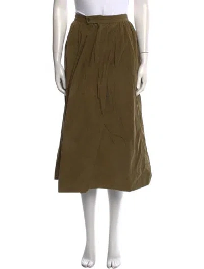 Pre-owned Yves Saint Laurent Rive Gauche Vintage Midi Length Skirt In Green