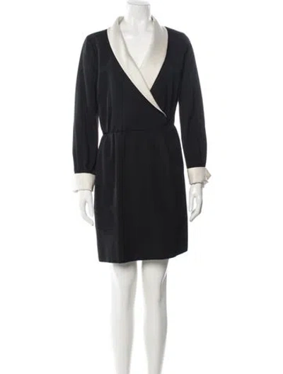 Pre-owned Yves Saint Laurent Rive Gauche Vintage Mini Dress In Black