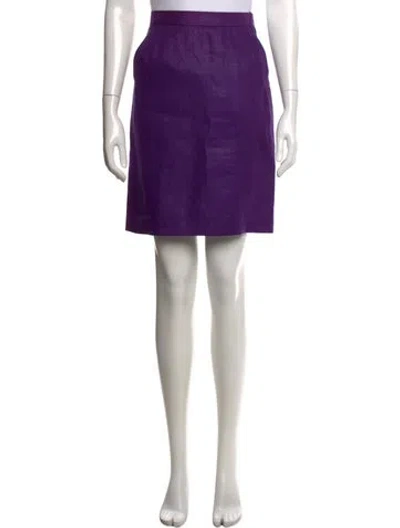 Pre-owned Yves Saint Laurent Rive Gauche Vintage Mini Skirt In Purple