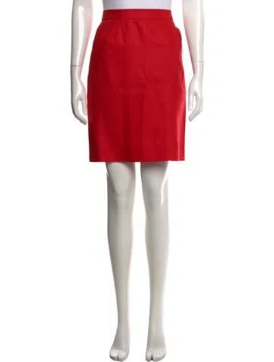 Pre-owned Yves Saint Laurent Rive Gauche Vintage Mini Skirt In Red