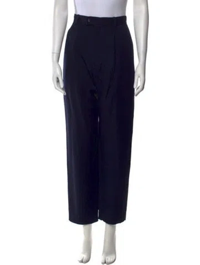 Pre-owned Yves Saint Laurent Rive Gauche Vintage Straight Leg Pants In Blue