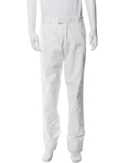 Pre-owned Yves Saint Laurent Rive Gauche Vintage Straight-leg Jeans In White