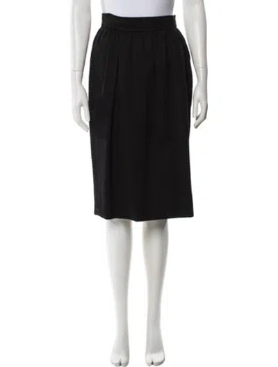 Pre-owned Yves Saint Laurent Rive Gauche Wool Knee-length Skirt In Black