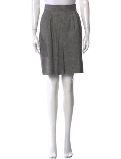 Pre-owned Yves Saint Laurent Rive Gauche Wool Knee-length Skirt In Gray