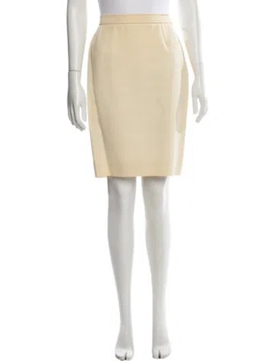 Pre-owned Yves Saint Laurent Rive Gauche Wool Knee-length Skirt In Neutral