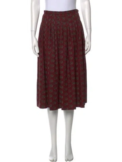 Pre-owned Yves Saint Laurent Rive Gauche Wool Knee-length Skirt In Red